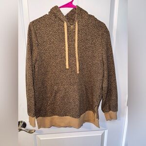 Essentials Leopard Print Hoodie with Brown Accents medium